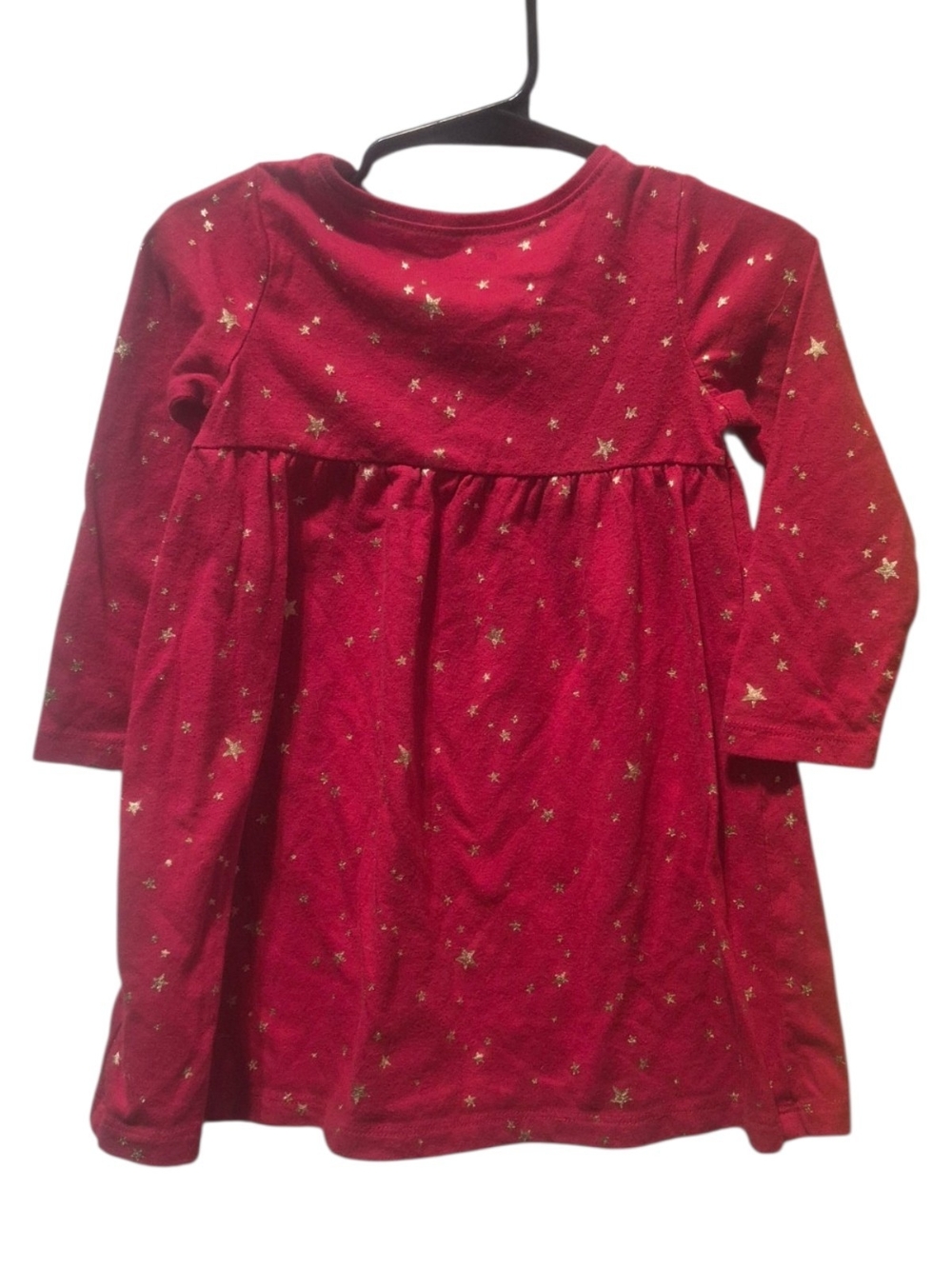 Old Navy Red Long-Sleeve Star-Print Knit Dress